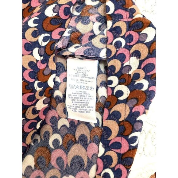 Boden Multicolor 3/4 Sleeve Notch Collar Top w/ Mod Design EUC Size US 2 UK 6 - Picture 6 of 9